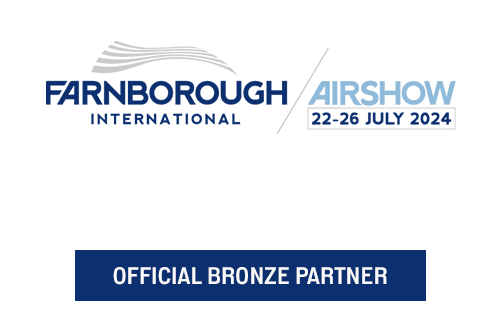 Official Bronze Partner Horisontal Official Bronze Partner Badge in Blue Writing for Farnborough