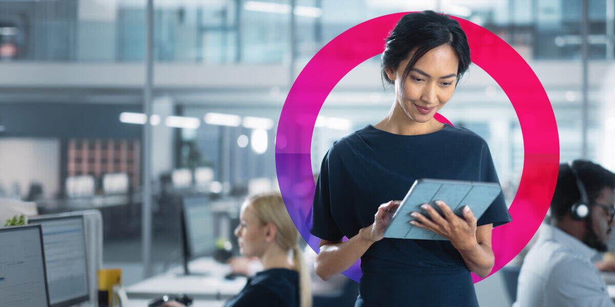 woman on tablet